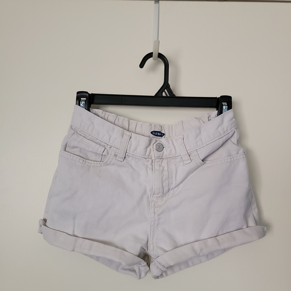 Old Navy Girls White Roll-Cuff Jean Shorts